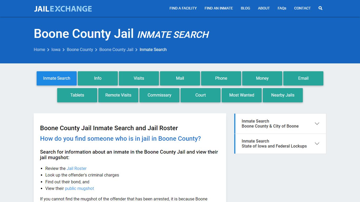 Inmate Search: Roster & Mugshots - Boone County Jail, IA