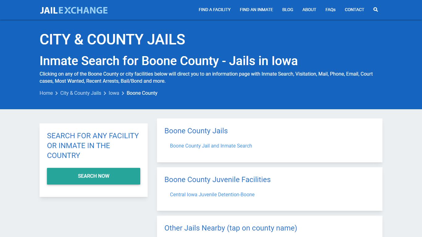 Inmate Search for Boone County | Jails in Iowa - Jail Exchange